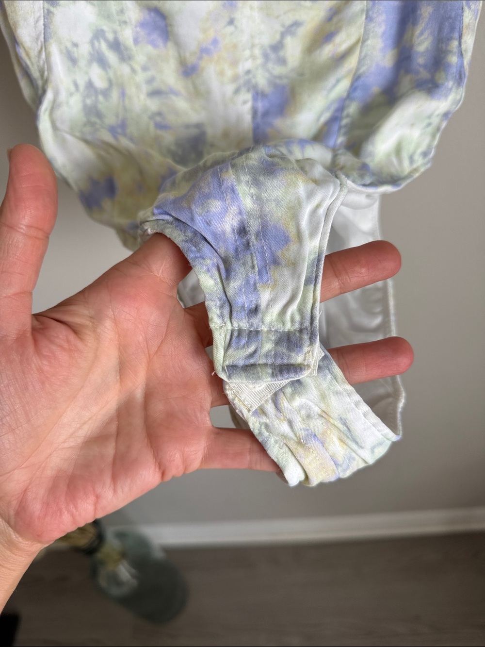 Zara Tie Dye Corset Bodysuit Size M Pastel Lavender Blue Sleeveless - Picture 6 of 11
